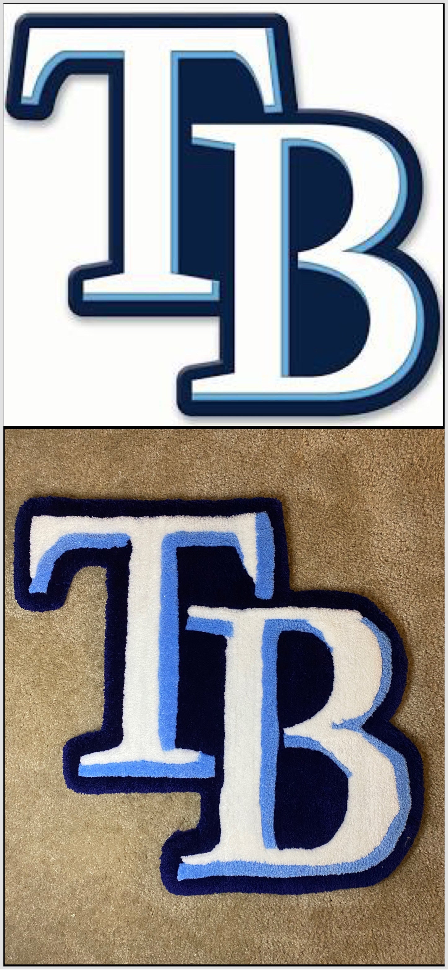 “Tampa Bay Rays” Custom Handmade Rug